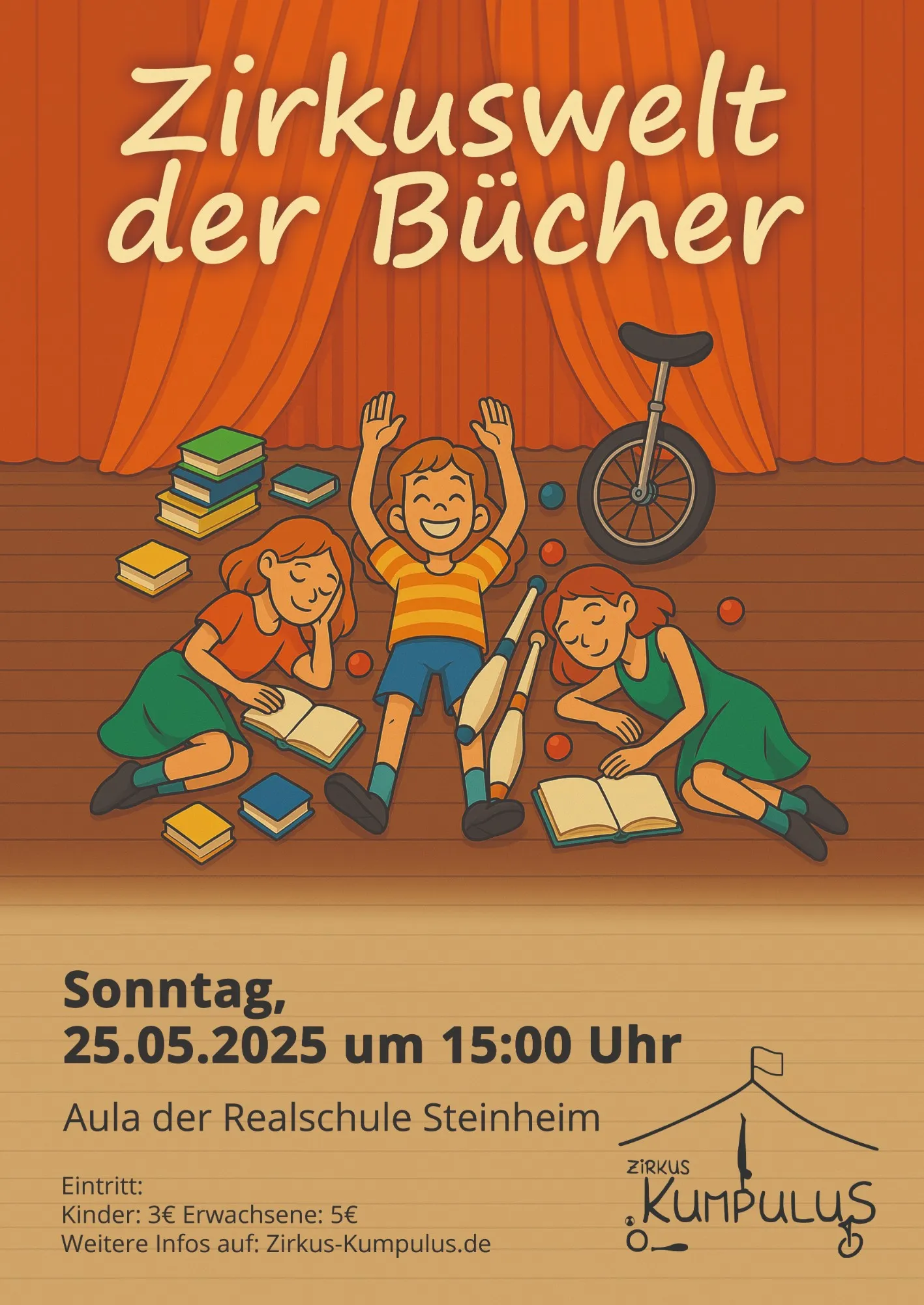 Plakat „Zirkuswelt der Bücher", Vorderseite